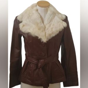 ❄️Vintage Foxmoore Fur Collar Leather Coat!